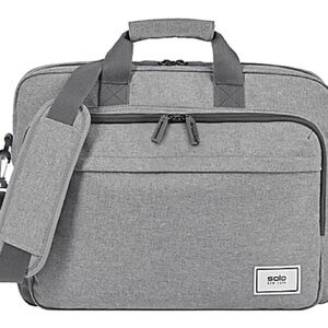 NWT Solo New York Briefcase With 15.6" Laptop Pocket, 60% Recycled, Gray